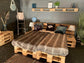 Pallet Bed 240 x 200 cm | 80 x 120 cm A-keus europallets - Online-Pallets.nl