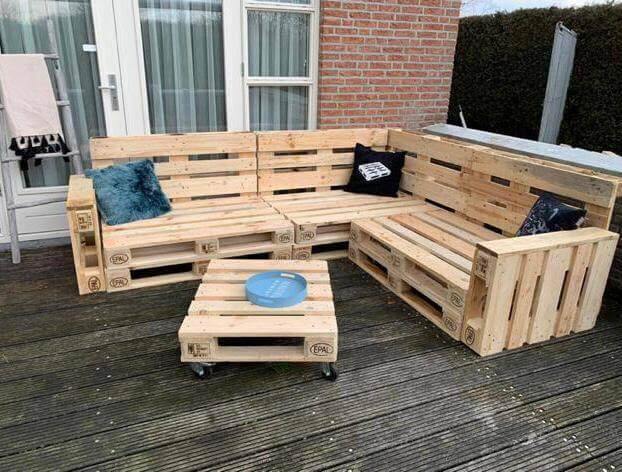 Pallet Bank 2 Hoog met Nieuwe Europallets - Online-Pallets