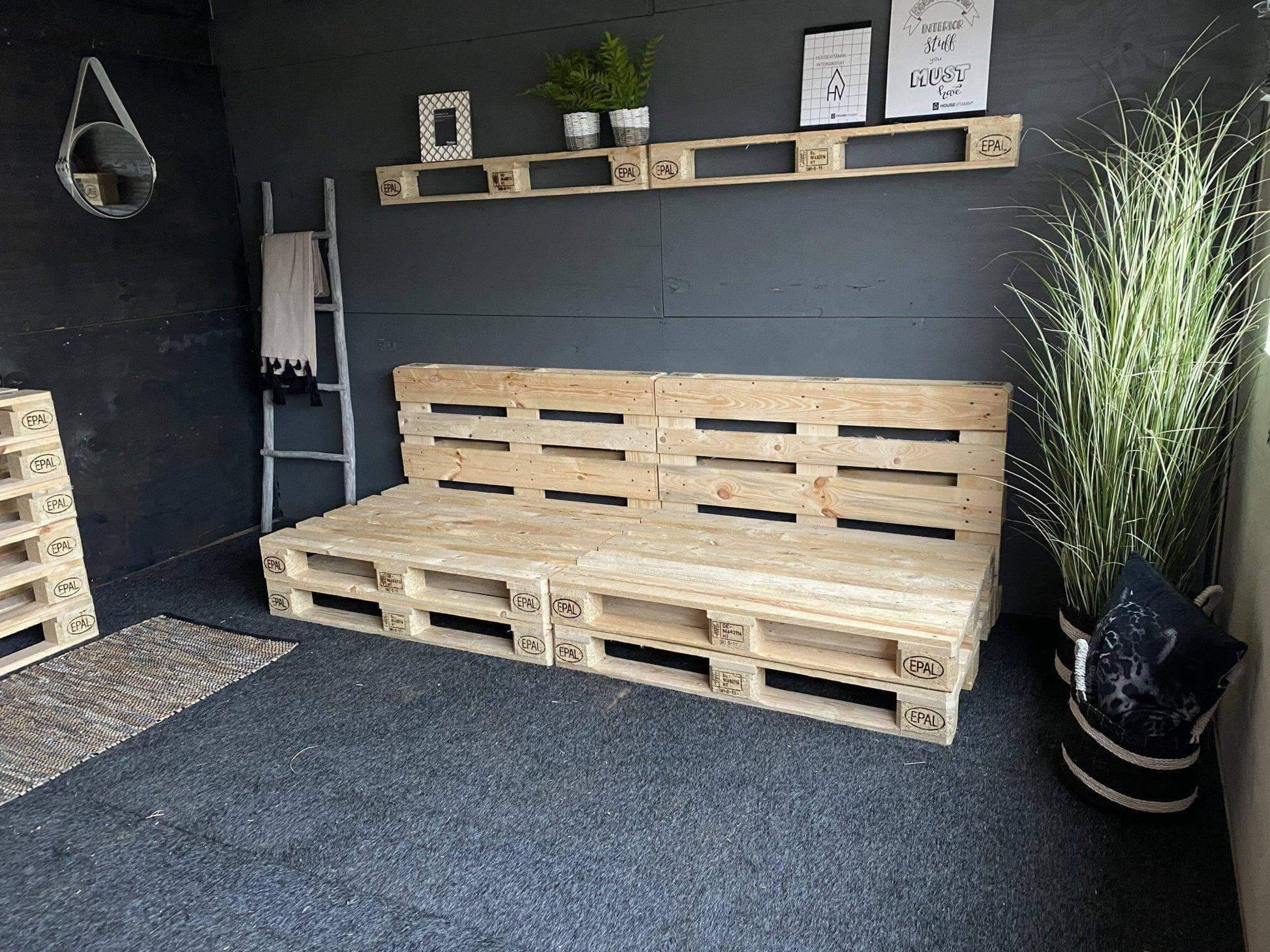 Pallet Bank 2 Hoog 95x240cm Nieuw - Online-Pallets